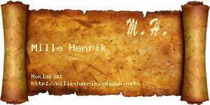 Mille Henrik névjegykártya
